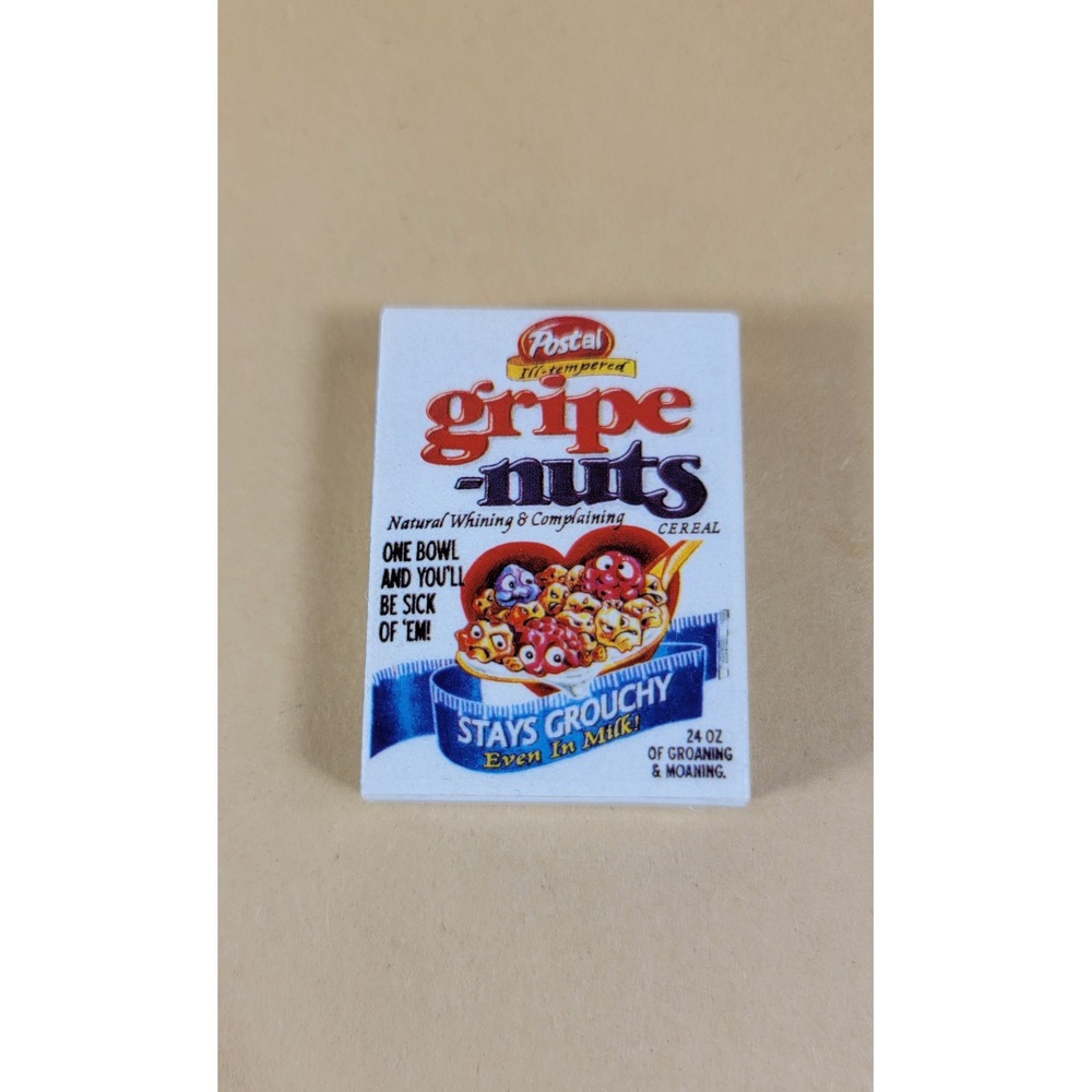 Wacky Packages Gripe-Nuts Miniature Cereal Box Figurine 3D Series Parody